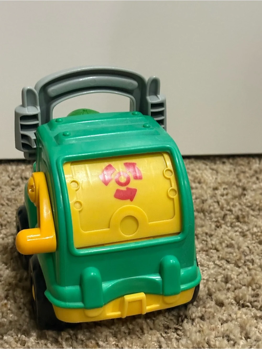 Fisher-Price Green and Yellow Recycling Dump Truck with Driver Figure